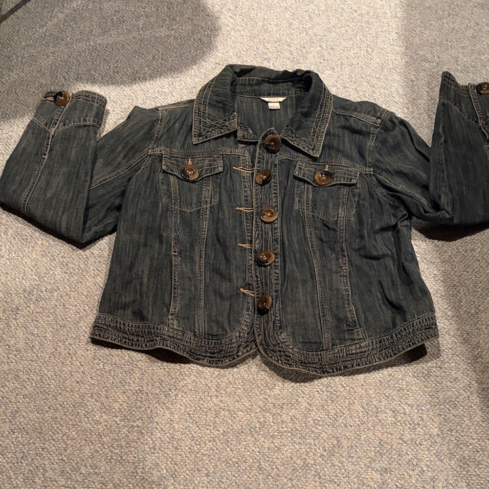 Christopher & Banks Charcoal Denim Jacket